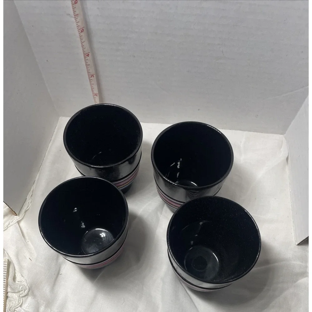 Nespresso Set of 4 Black Lungo Cups Geckeler Michels Touch Collection D1722